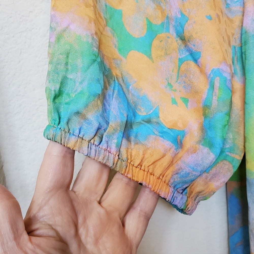 Current Air Abstract Split Neck Blouse. Size Medi… - image 3